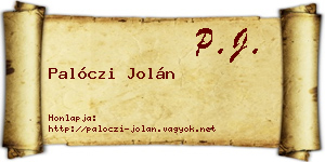 Palóczi Jolán névjegykártya