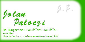 jolan paloczi business card